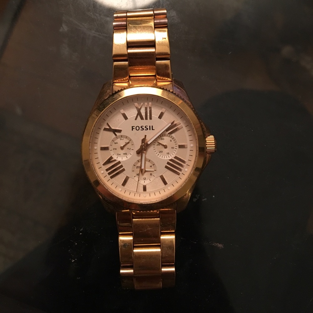 Rose Gold Fossil Watch Boyfriend style