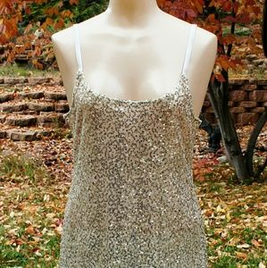 Sequin Free People Dress Nightie Cami Slip Sheer