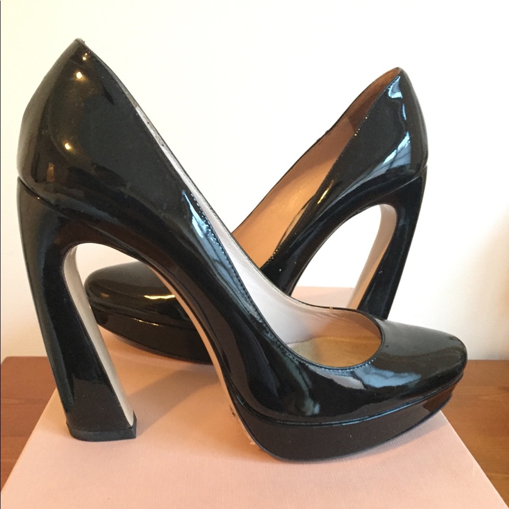 Miu Miu black patent leather pumps, gently worn
