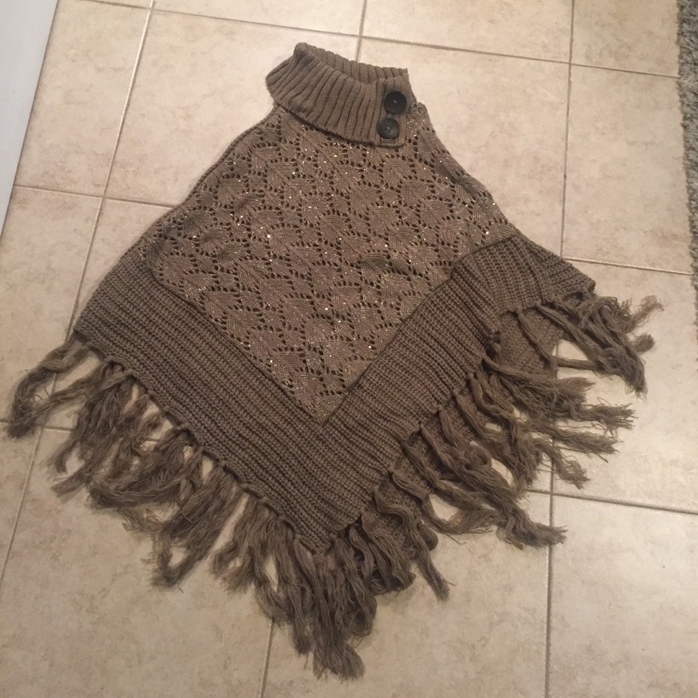 Tassel Knit Poncho