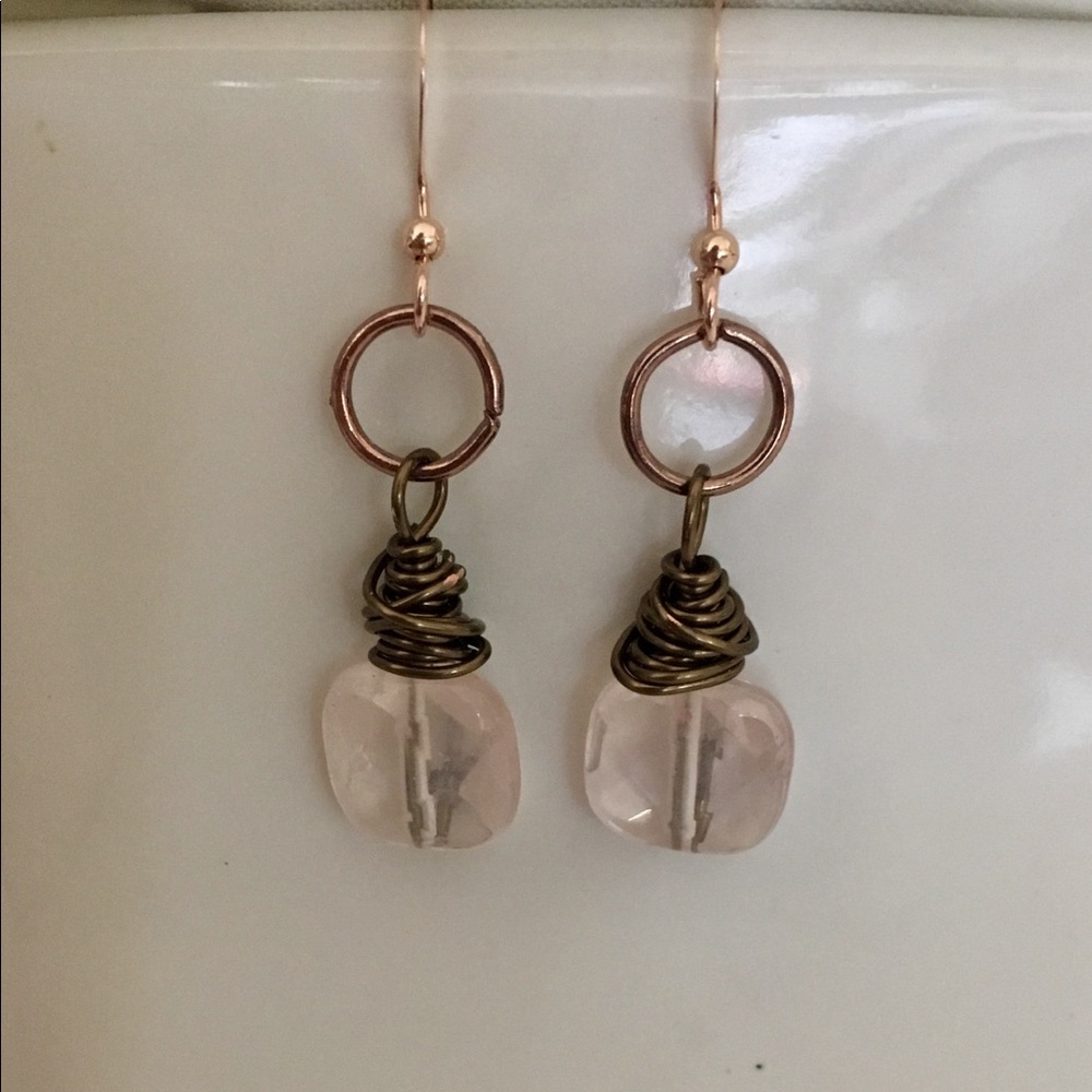 🌸 Rose Quartz Earrings