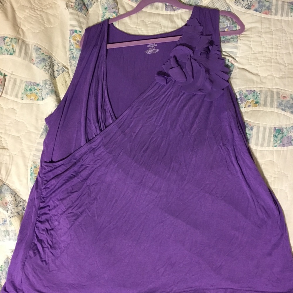 Cute purple wrap shirt with flowers