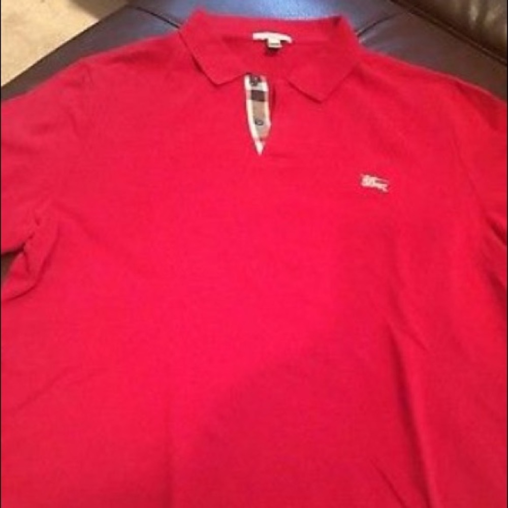 Red Burberry polo