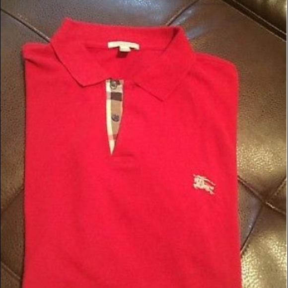 Red Burberry polo - Picture 2 of 2