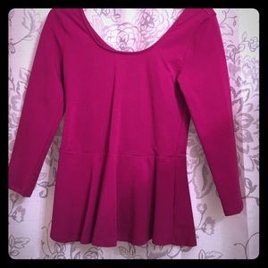 Fuscia peplum blouse from EXPRESS
