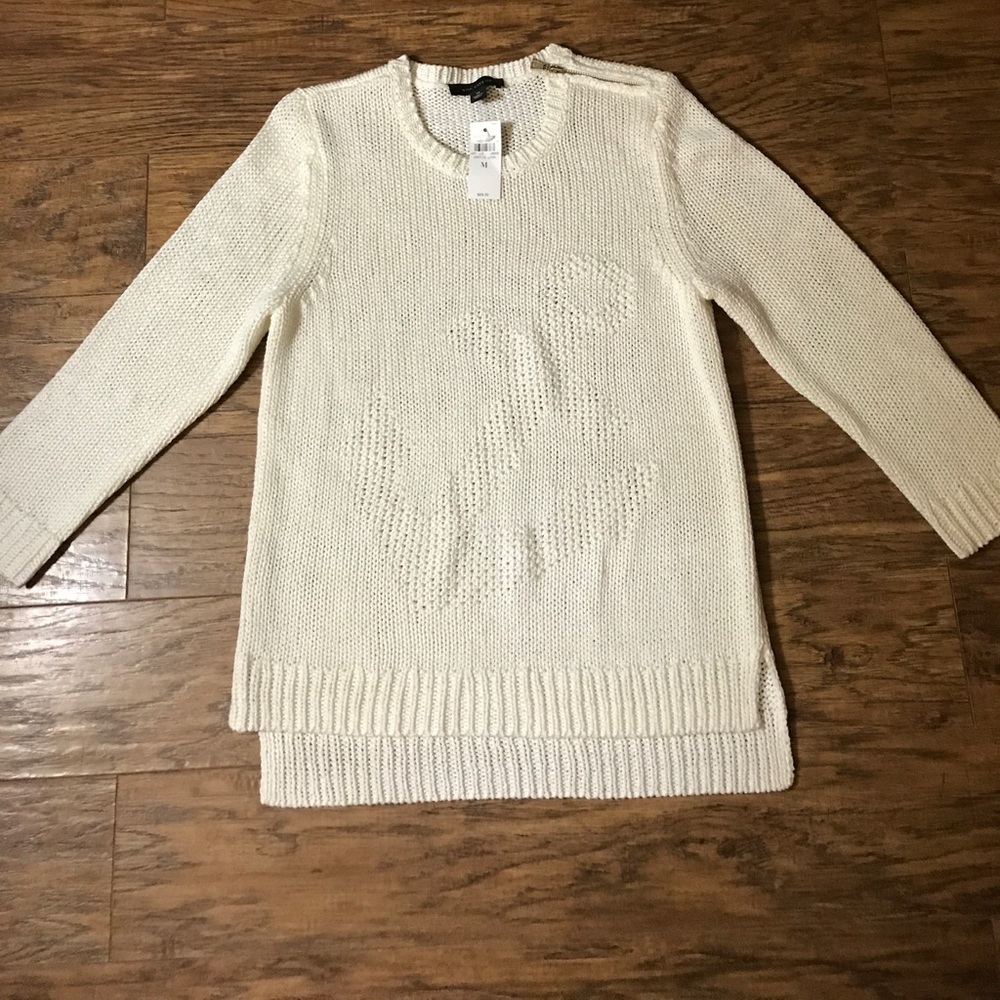 White anchor sweater from Ann Taylor