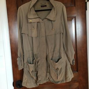 Light Weight Khaki Green Utility Jacket