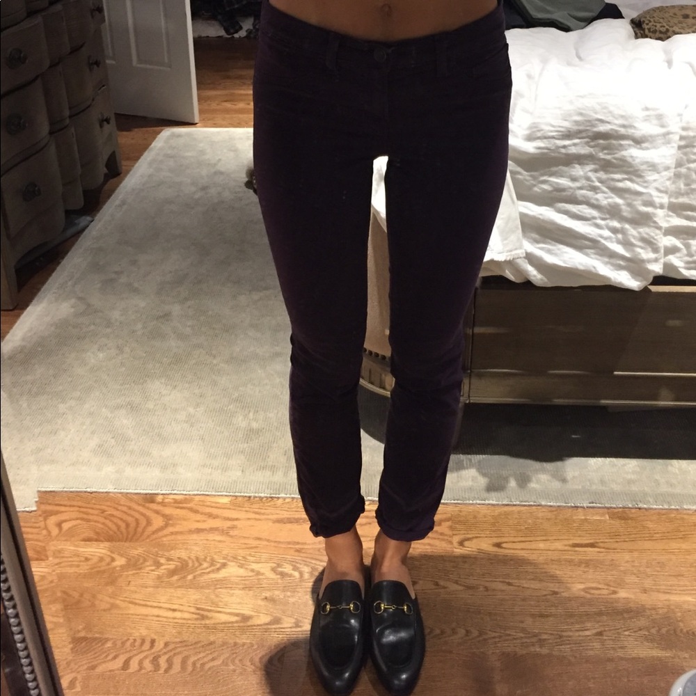 Plum color j brand straight leg jeans