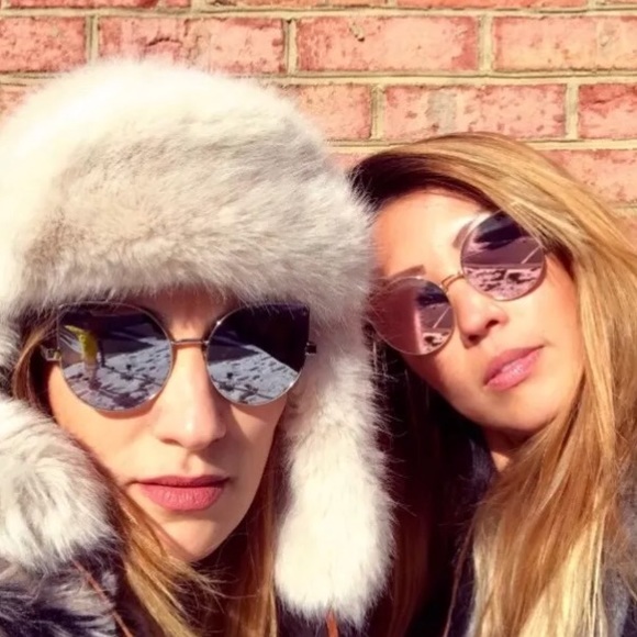 Women's Cat-eye Rose Gold mirrored Sunglasses - Picture 2 of 7