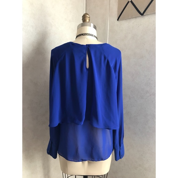 JCP Electric blue layered top - Picture 2 of 5