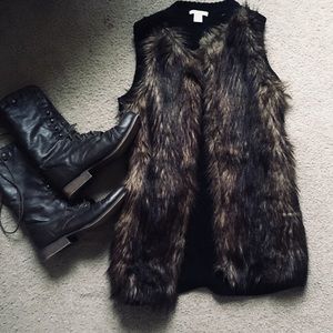 Faux fur vest