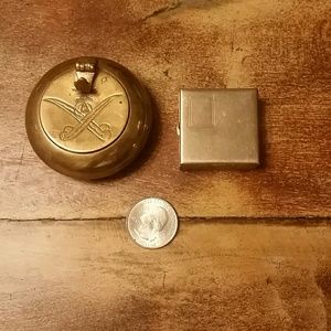 2 vintage mini/travel ashtrays