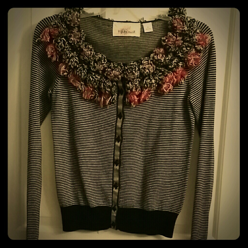 Sweater Button Down Striped - image 1