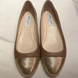 Jimmy choo waine contrasting toe cap ballet flats