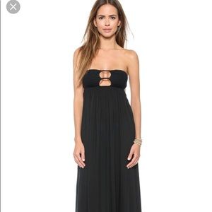 Indah black strapless maxi dress