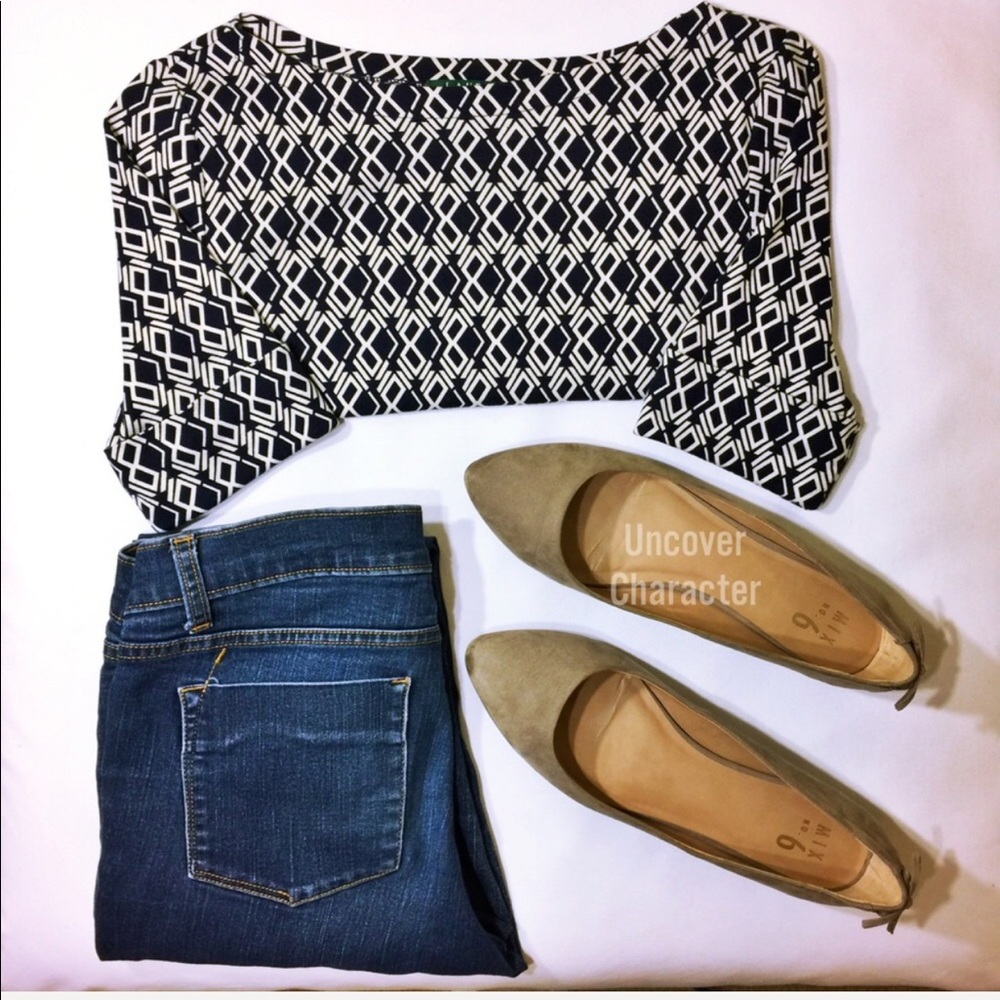 🔆💙 RALPH LAUREN printed quarter length top