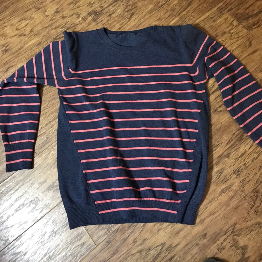 Blue with pink strip sweater