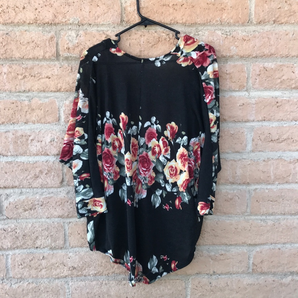 Mauve Black Floral cover up