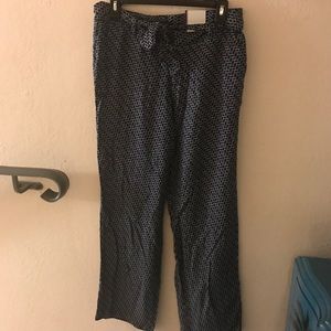 Navy and white Swiss straight legs pants