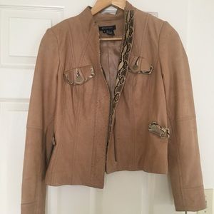 100% leather jacket with snakeskin