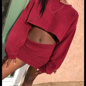 Rose Red & olive green sweat shirt 2 piece 🌹 SET