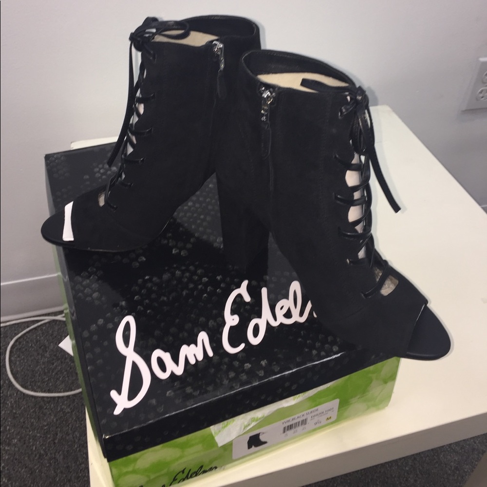 SAM EDELMAN WOMENS YVIE ANKLE BOOTIE BLACK 9.5 M