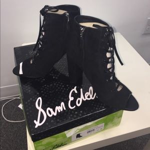 SAM EDELMAN WOMENS YVIE ANKLE BOOTIE BLACK 9.5 M