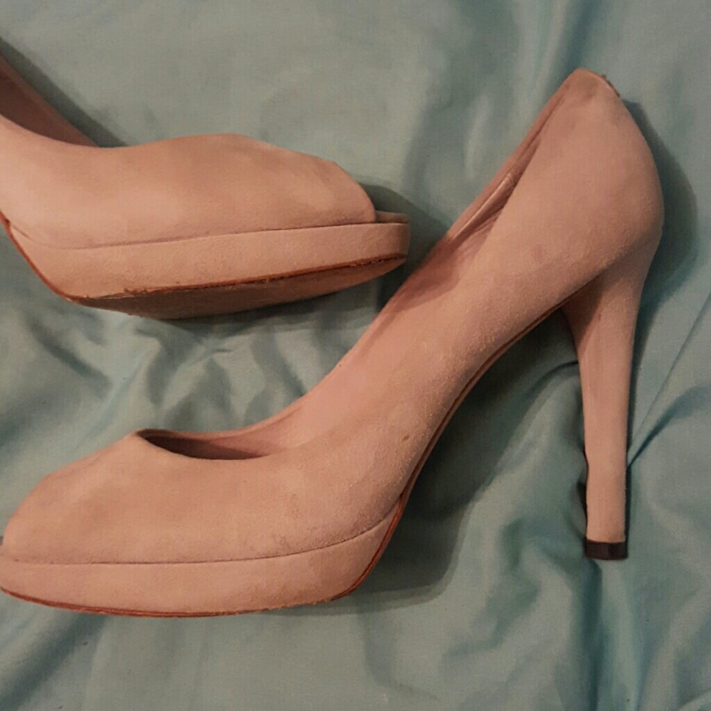 Coach suede peeptoes