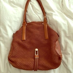 Brown leather hobo