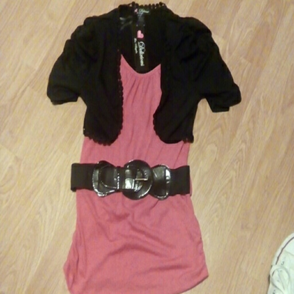 Red Stylish Top w/Belt