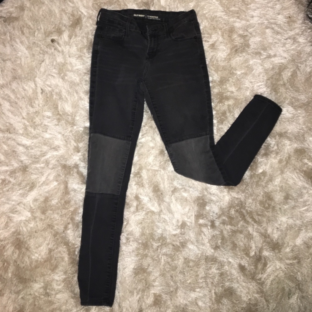 Dark Grey Patch Jeans