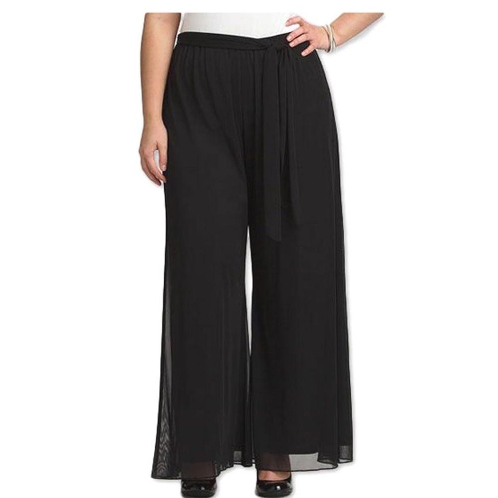 Wide leg slit pants