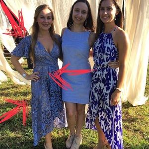 Lace overlay high low dress from Anthropologie