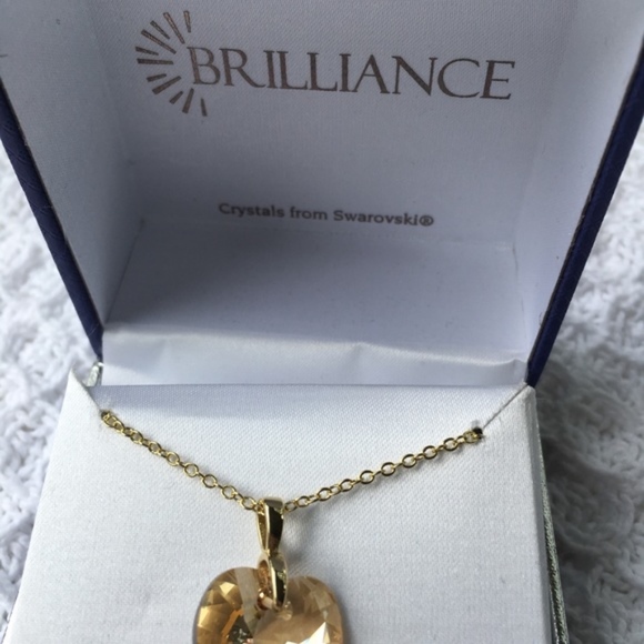 Brilliance Gold Tone Heart Pendant Swarovski New - Picture 7 of 8