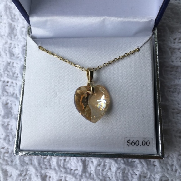 Brilliance Gold Tone Heart Pendant Swarovski New - Picture 4 of 8