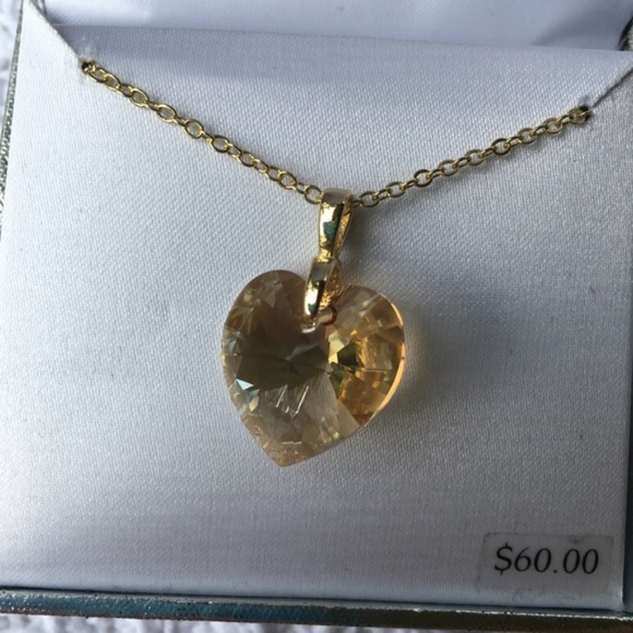 Brilliance Gold Tone Heart Pendant Swarovski New - Picture 5 of 8