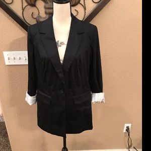 Lane Bryant plus Sz 12 black button blazer NWT