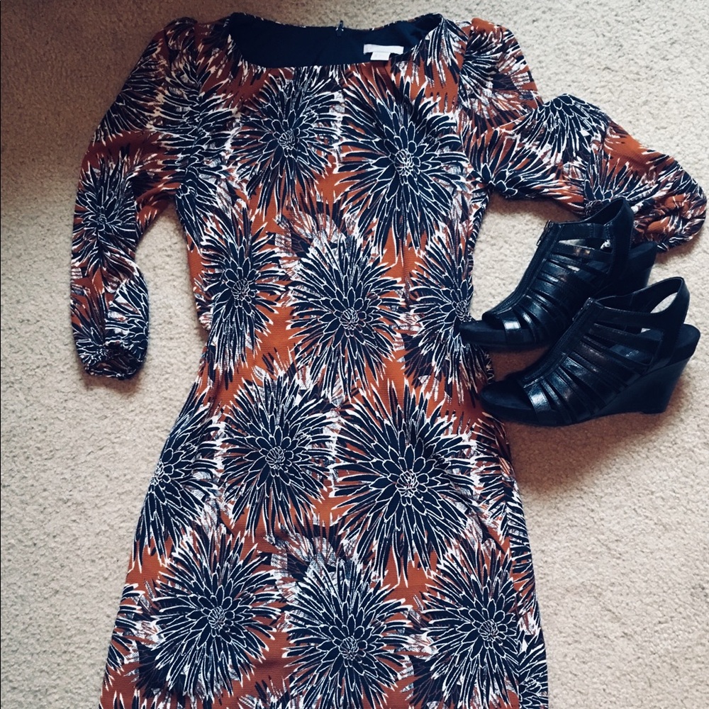 Long sleeve print dress