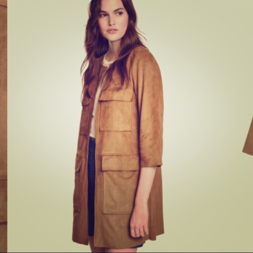 Suede (imitation) H&M camel coat