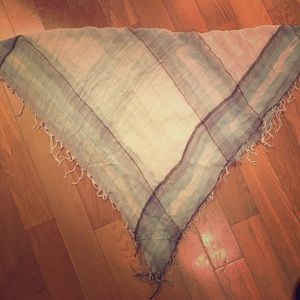 Baby blue sparkle plaid scarf