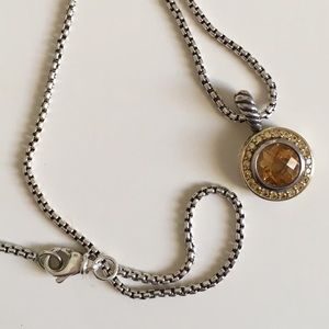 David Yurman yellow citrine Petite Albion necklace