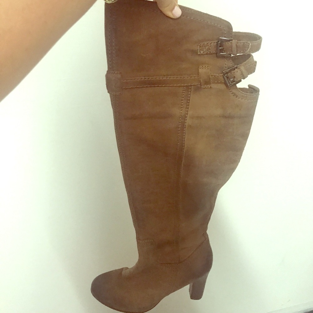 Tan over the knee boots