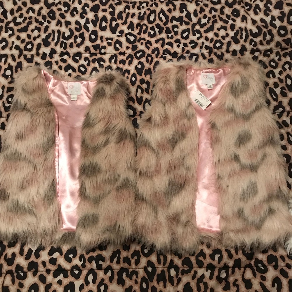 Matching little girl faux fur vest