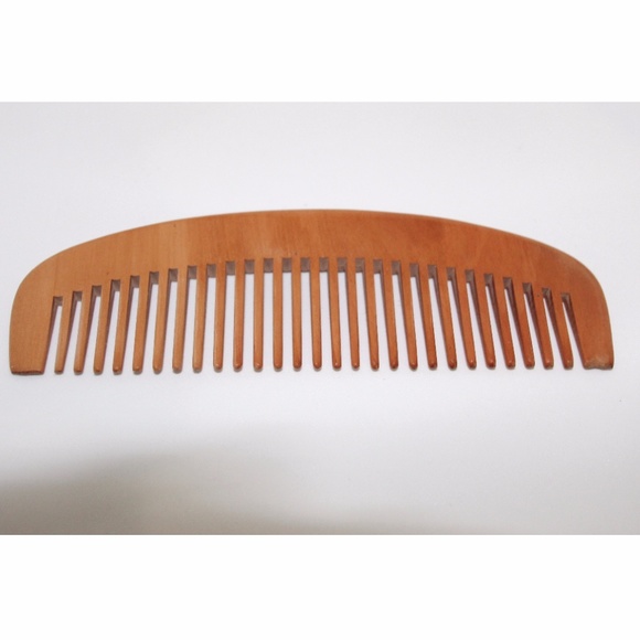 MEN BEARD HAIR COMB WIDE TOOTH PEACH WOOD NWOT - Picture 3 of 3
