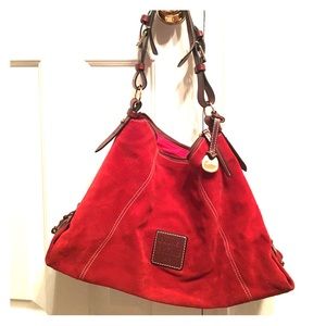 Dooney & Bourke red suede bag