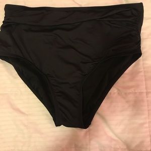 High wasted black bathing suite bottoms