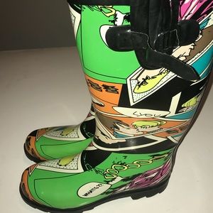 Comic Book Rain Boots