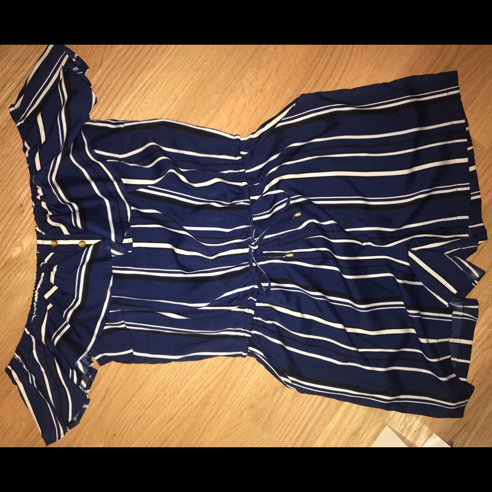 Blue striped Romper