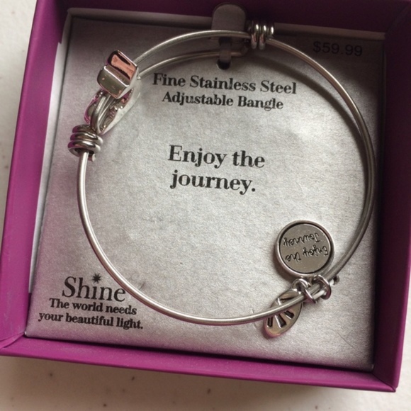NEW Stainless Steel Enjoy the Journey Bangle - Picture 3 of 6