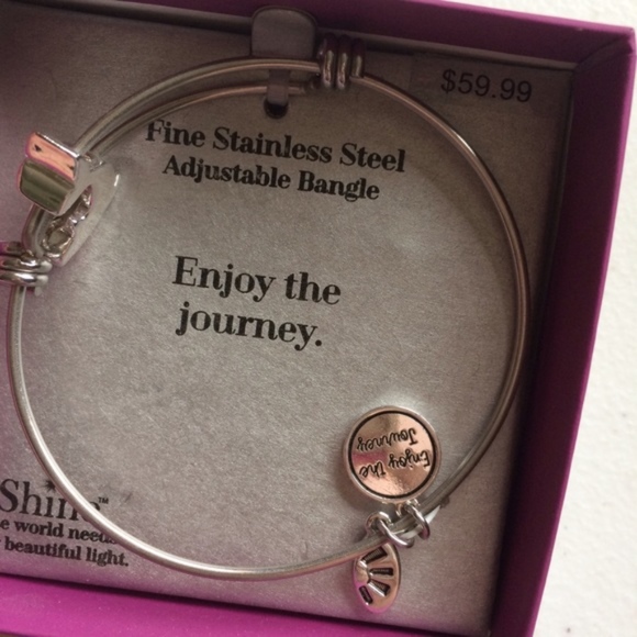 NEW Stainless Steel Enjoy the Journey Bangle - Picture 6 of 6